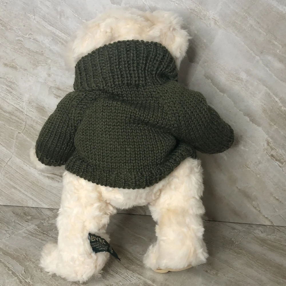 Vintage RUSS Bear “Byron” Fully‎ Jointed with Little Knit Green Sweater